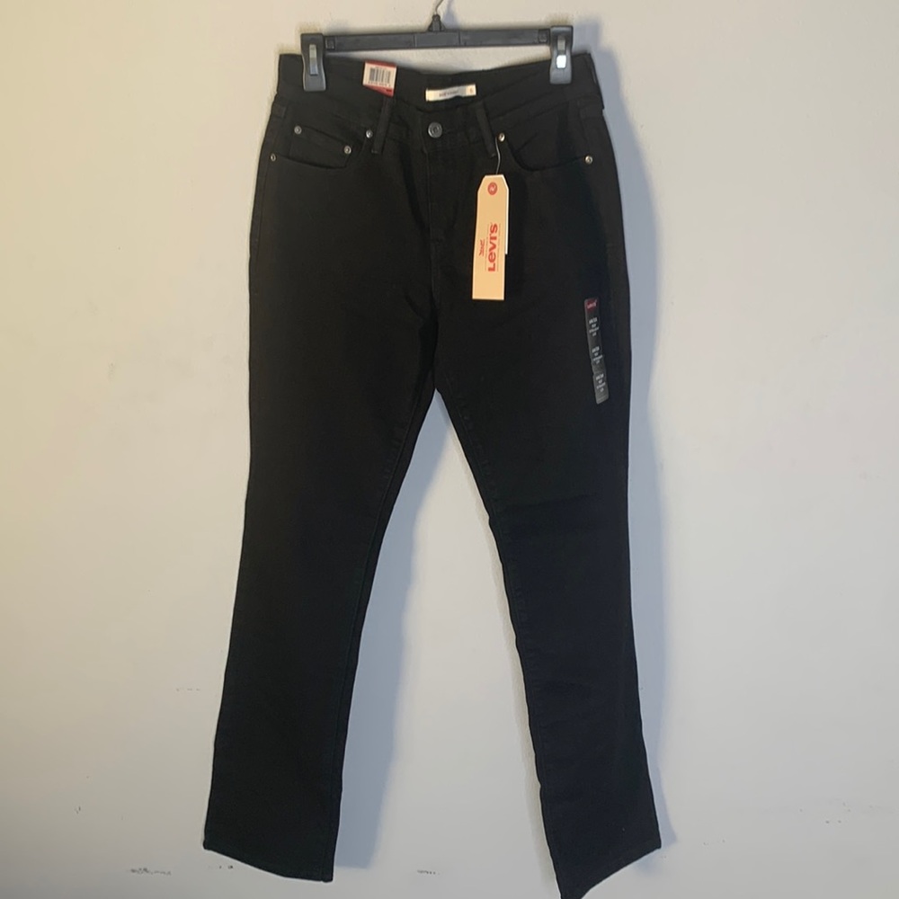 Levi's 505 Relaxed Straight Leg Mid Rise Denim Jeans NWT Onyx black 6